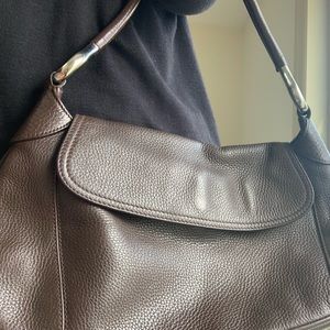 Incredible Prada Vitello Daino Drop Bag Cafe Leather